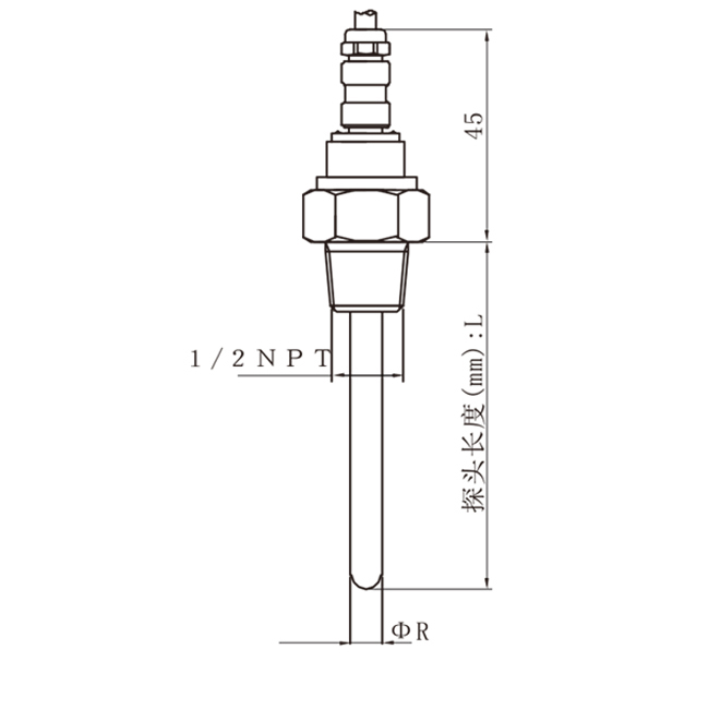 WZ/PH铂热电阻温度传感器外形尺寸图纸