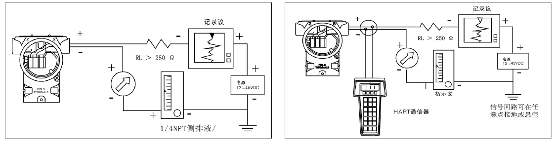 T351DP单晶硅远传差压变送器接线图