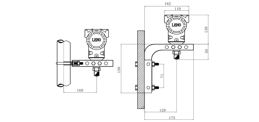 T351GP单晶硅压力变送器安装图